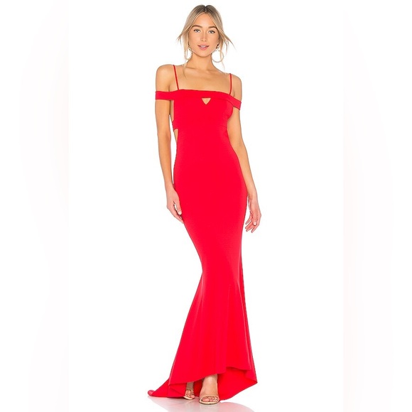 NWT Lovers and Friends Cece Gown Maxi Dress Red Rose Large - Picture 2 of 11